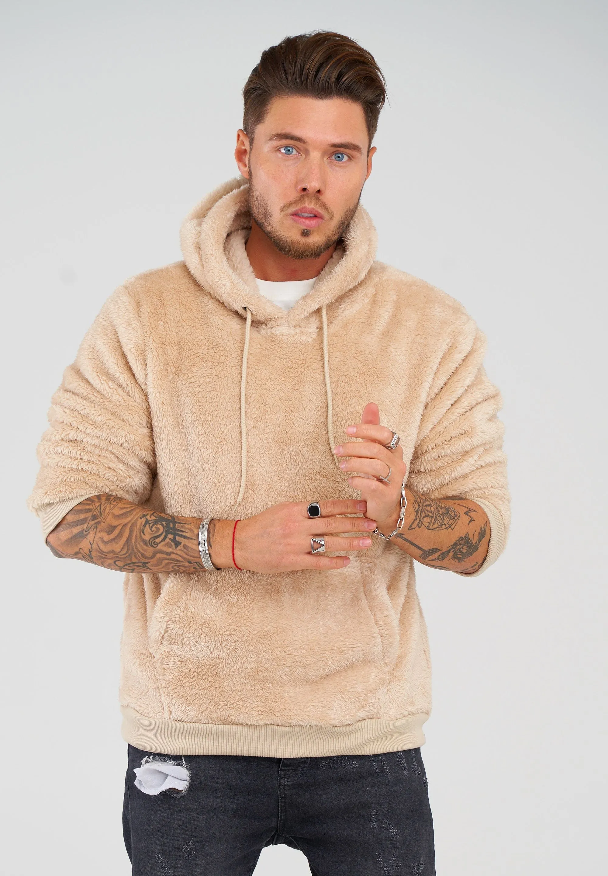 Teddy Fleece Hoodie MT-7450 Beige