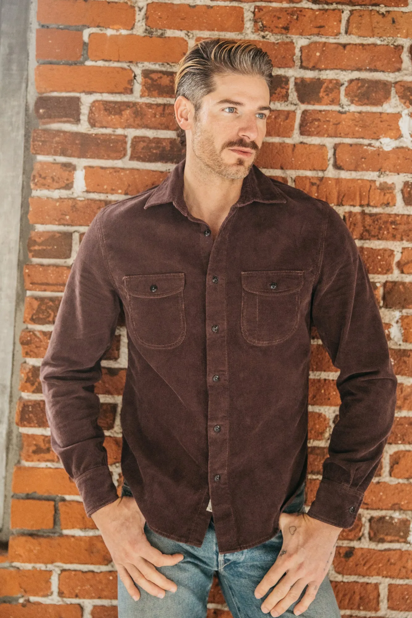 The Brace Corduroy Shirt - Chocolate