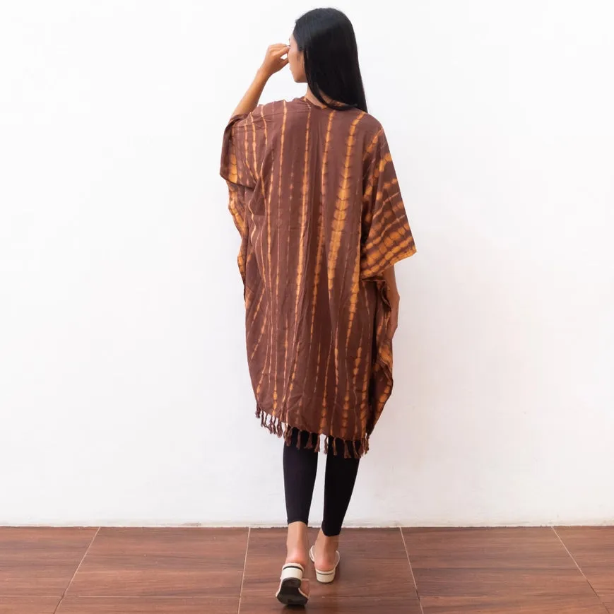 Tie Dye Summer Cardigan - Brown