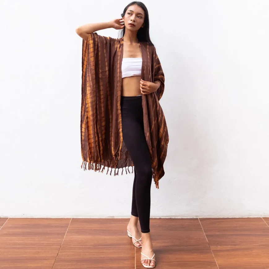 Tie Dye Summer Cardigan - Brown