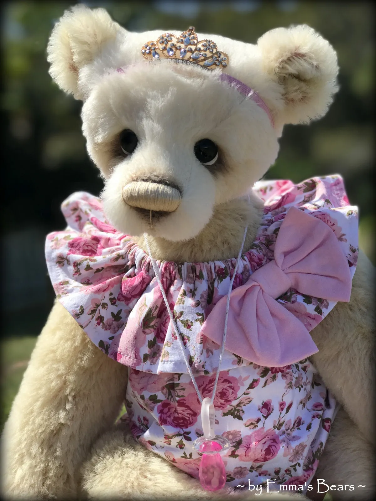 Toddler Matilda Molly - 21in hand dyed ALPACA Artist toddler style Panda Bear by Emmas Bears - OOAK