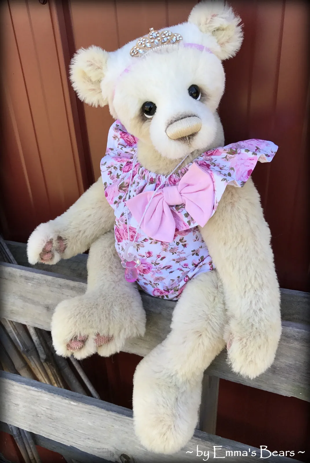 Toddler Matilda Molly - 21in hand dyed ALPACA Artist toddler style Panda Bear by Emmas Bears - OOAK