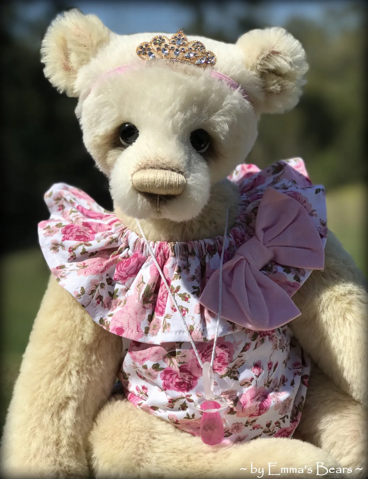 Toddler Matilda Molly - 21in hand dyed ALPACA Artist toddler style Panda Bear by Emmas Bears - OOAK