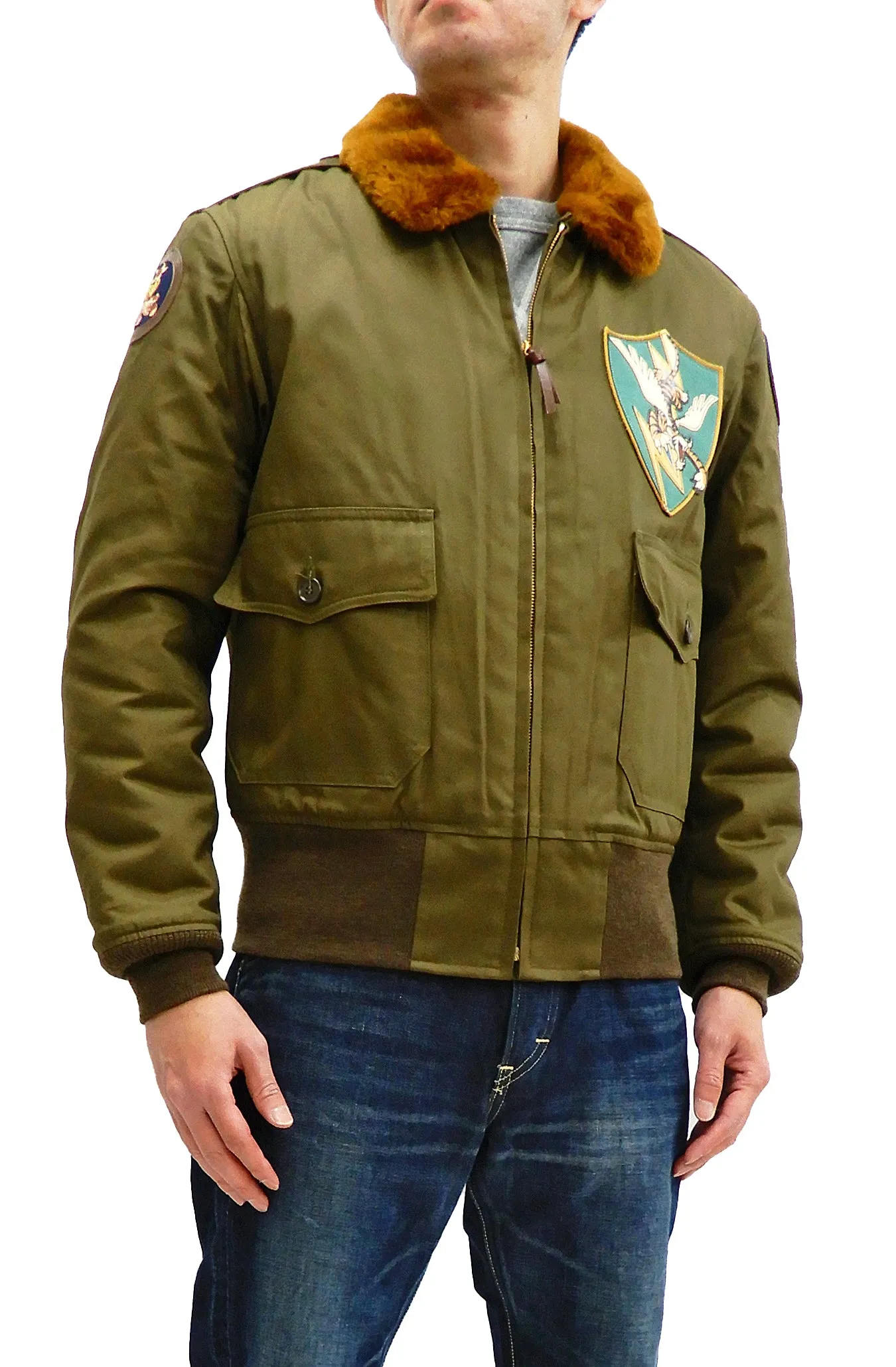 TOYS McCOY Jacket Mens USAAF B-10 Flight Jacket Flying Tigers Custom B10 TMJ2024 Olive