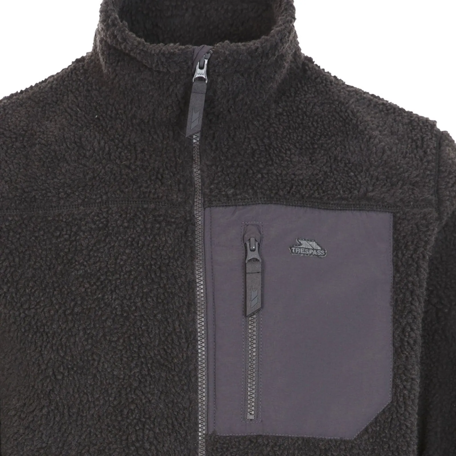 Trespass Mens Buck Sherpa Fleece Full Zip Jacket - Dark Grey