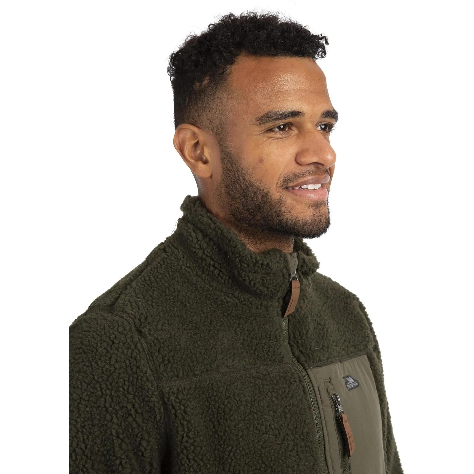 Trespass Mens Buck Sherpa Fleece Full Zip Jacket - Dark Grey