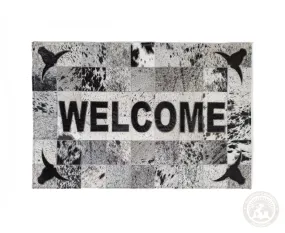 Welcome Doormat - Speckled Black and White