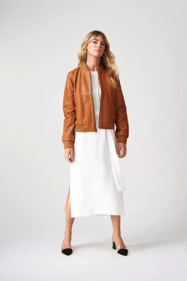 Womens Bolzano Bomber Leather Jacket