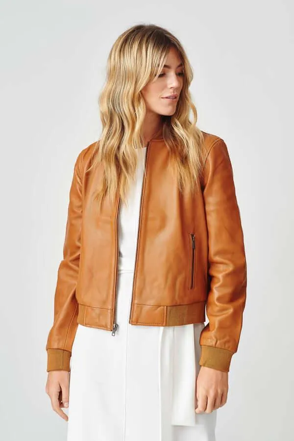 Womens Bolzano Bomber Leather Jacket