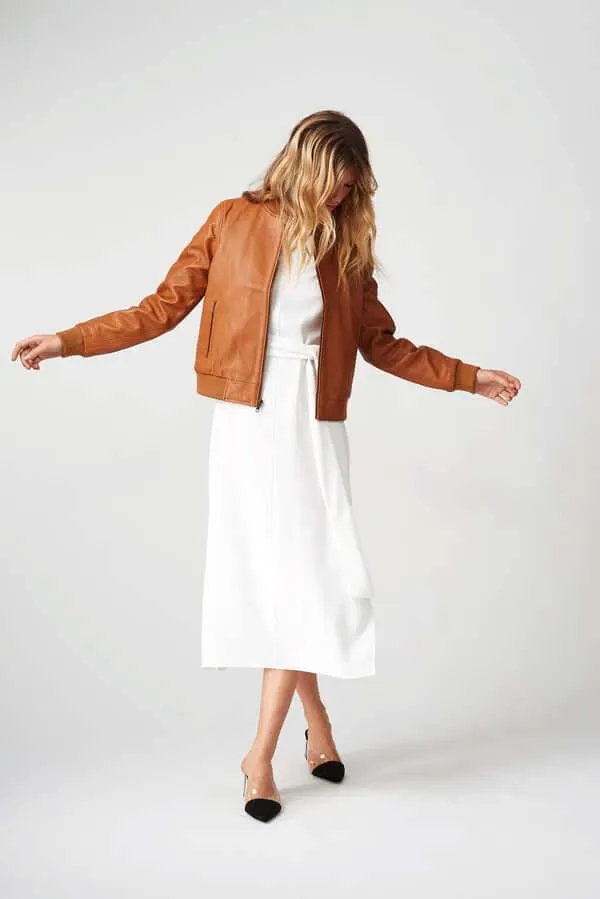 Womens Bolzano Bomber Leather Jacket