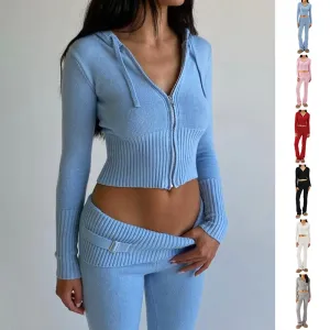 Women's Two-Piece Leisure Hoodie Set