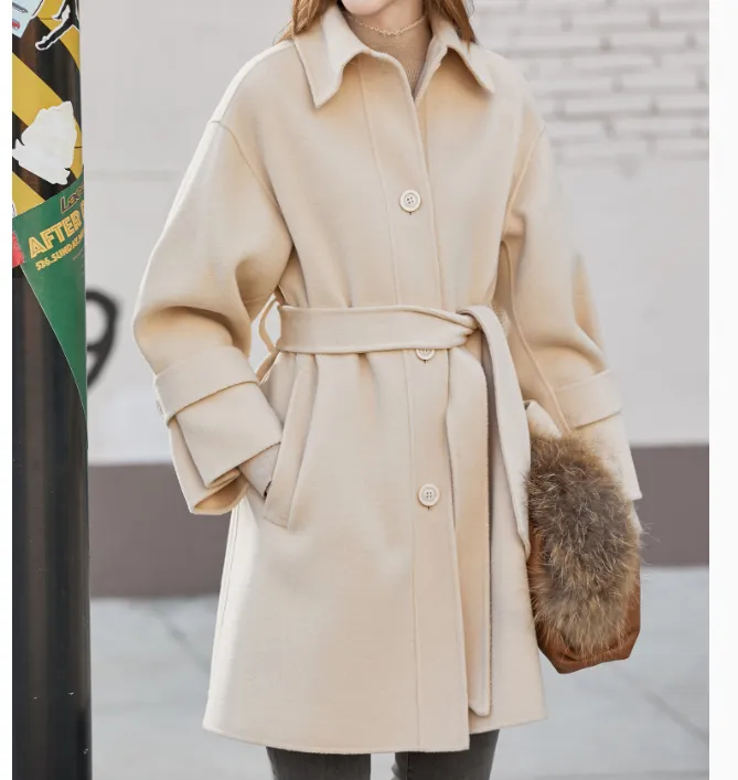 Wool Coat Handmade Long Warm Women Wool Coat Jacket/1133